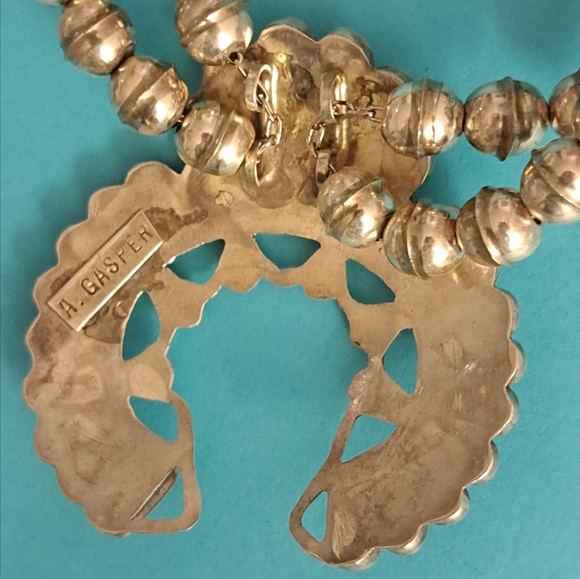 Zuni Inlay Necklace by Ashberry Gasper Sunface Onyx Coral Turquoise MOP - Picture 7 of 7